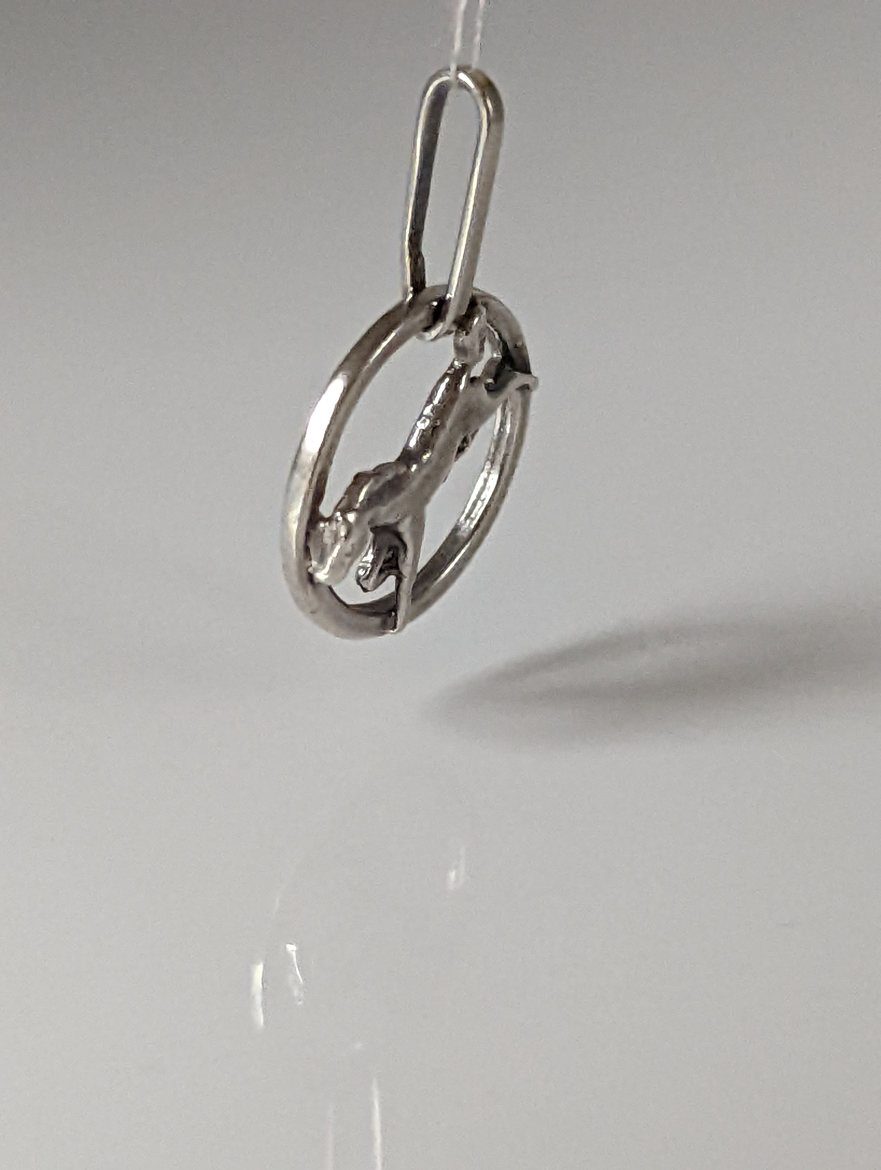 Silver Steed Horse in a Circle Pendant