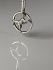Silver Steed Horse in a Circle Pendant