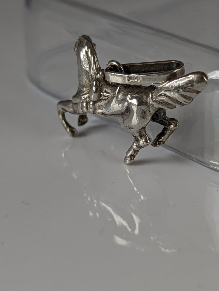 Silver Steed Carousel Horse Silver Pendant