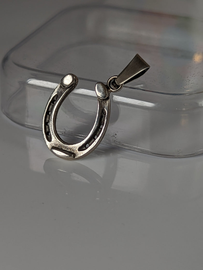 Silver Steed Detailed Horseshoe Pendant