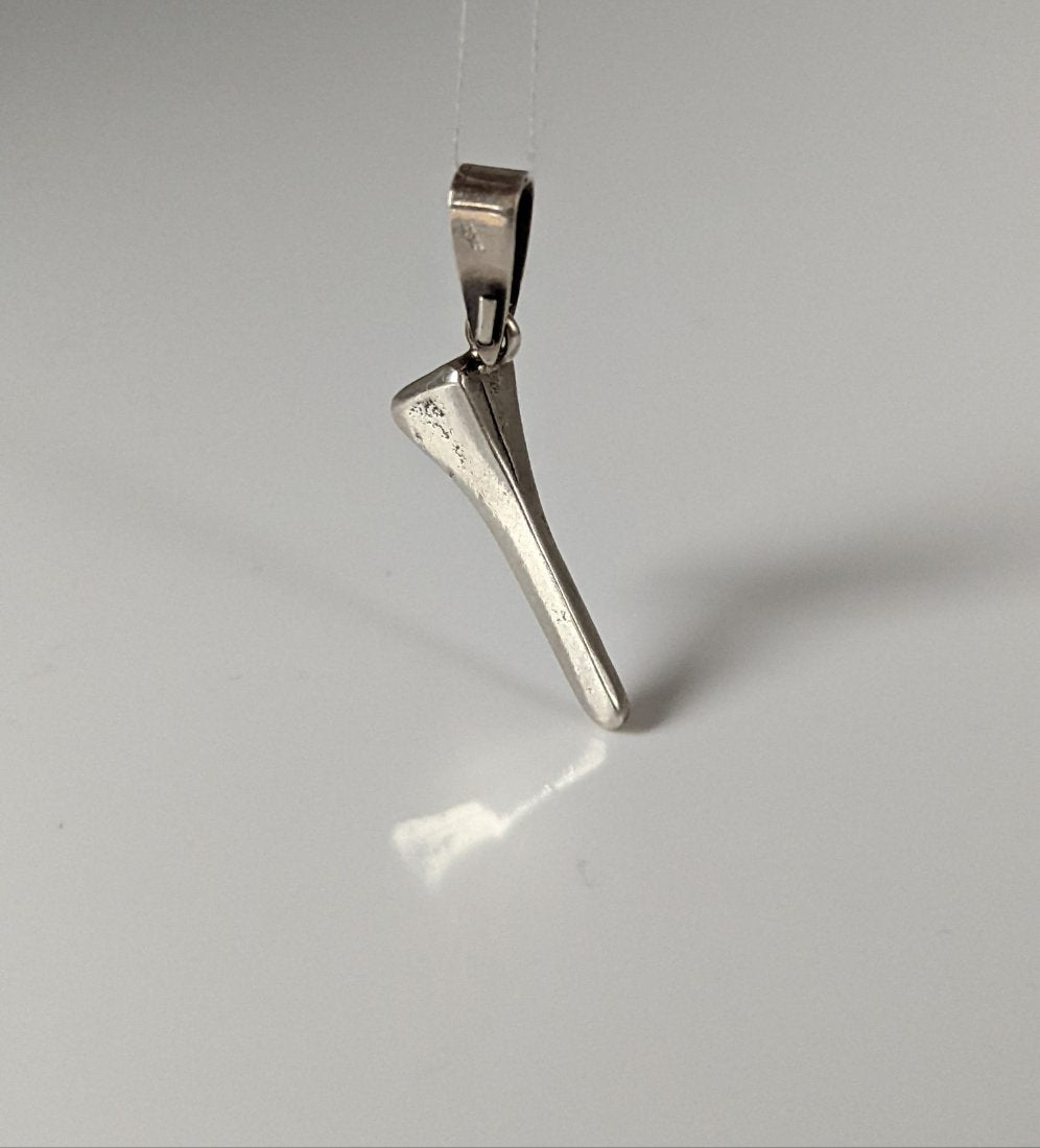 Silver Steed Horseshoe Nail Silver Pendant