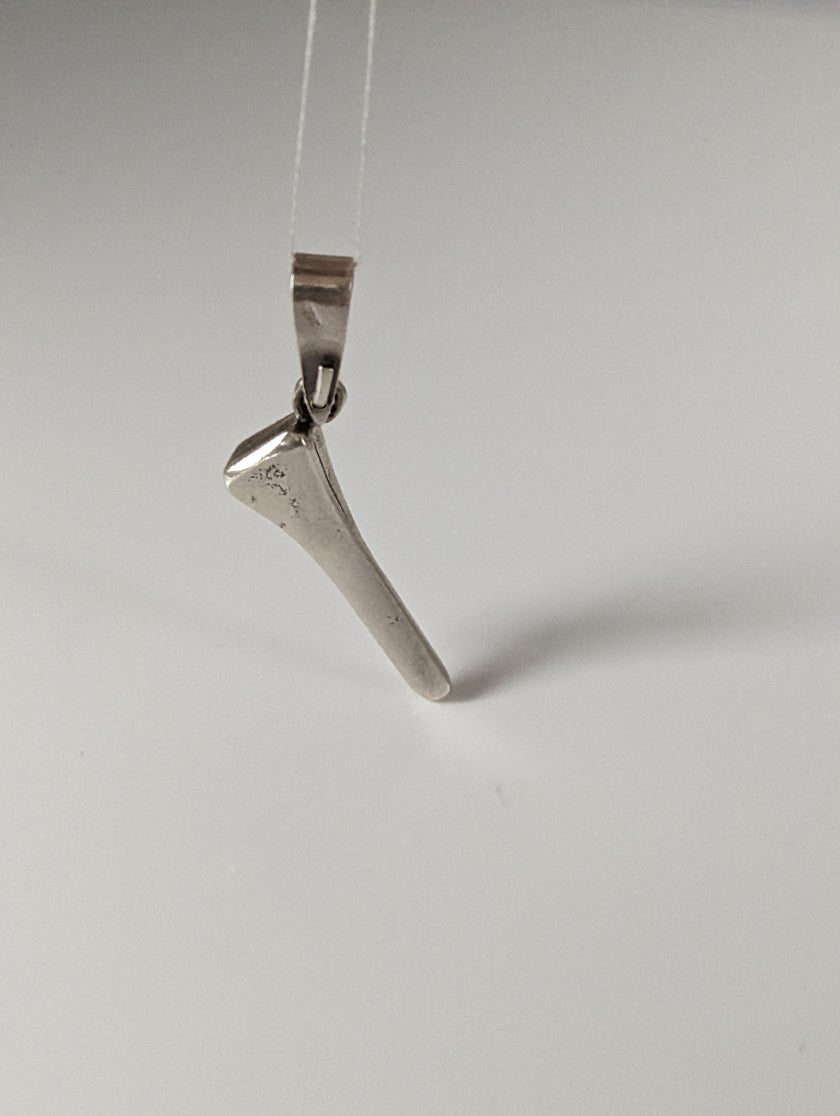 Silver Steed Horseshoe Nail Silver Pendant