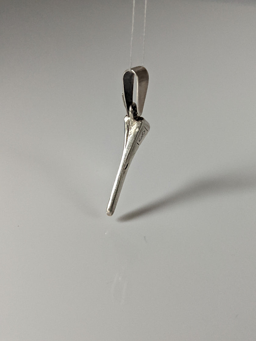 Silver Steed Horseshoe Nail Silver Pendant