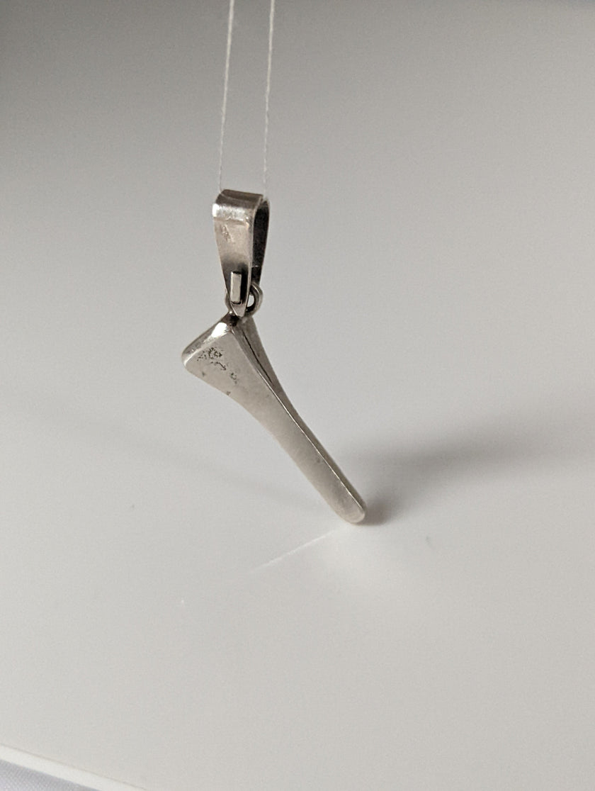 Silver Steed Horseshoe Nail Silver Pendant