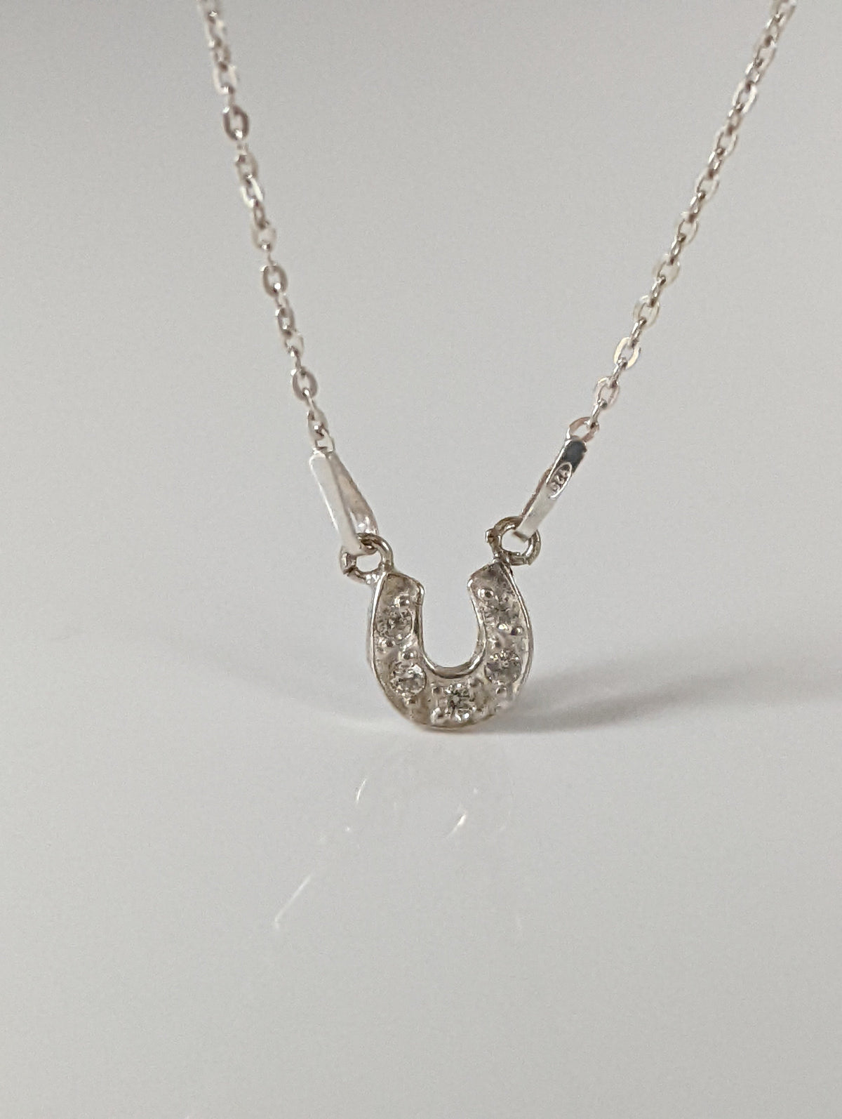 Silver Steed Crystal Horseshoe Necklace