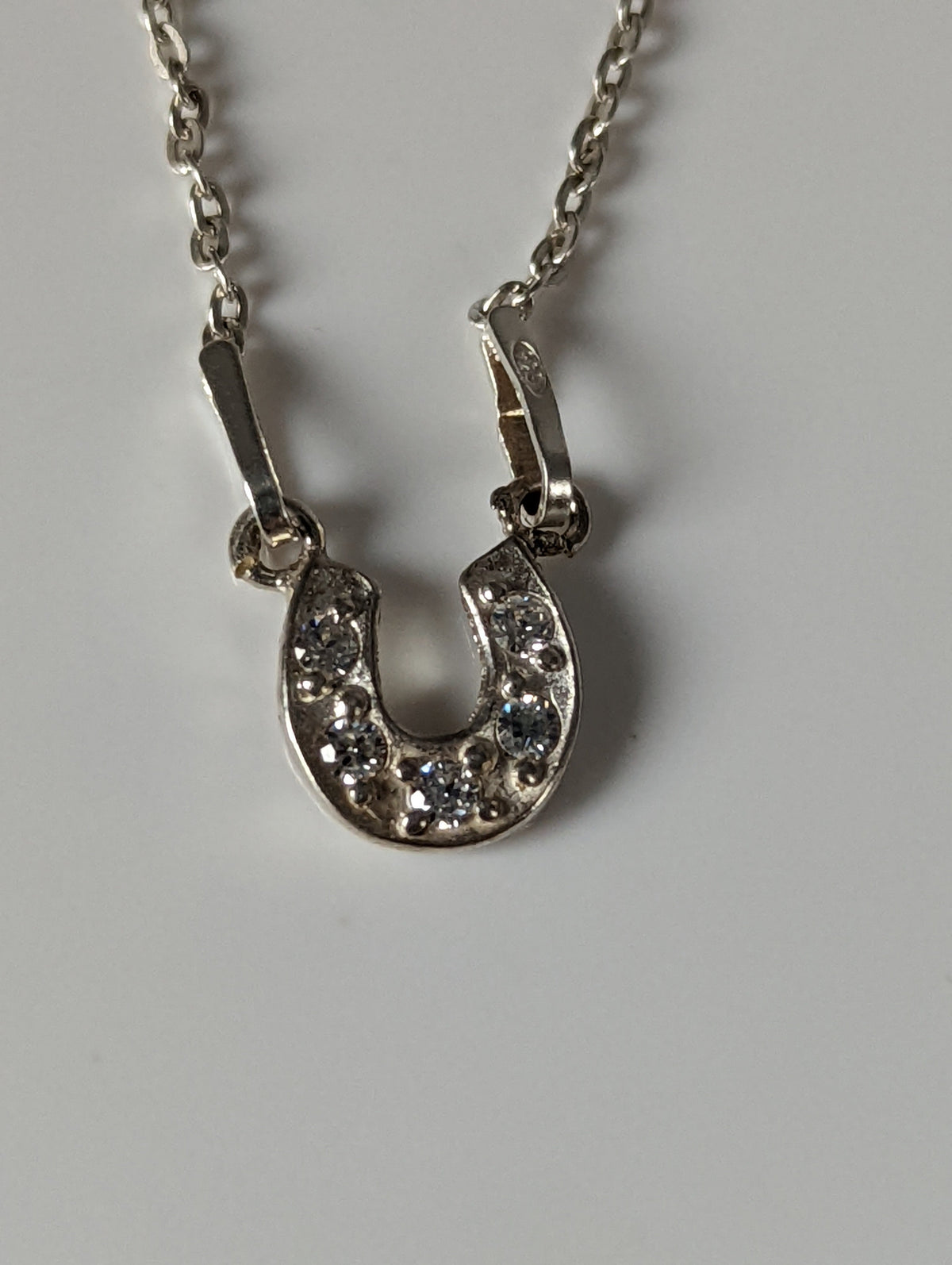 Silver Steed Crystal Horseshoe Necklace