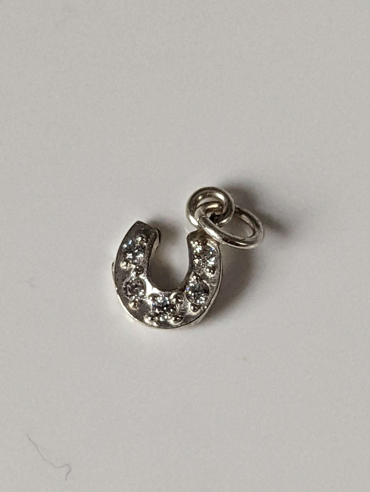 Silver Steed Crystal Horseshoe zirconnia Silver Pendant