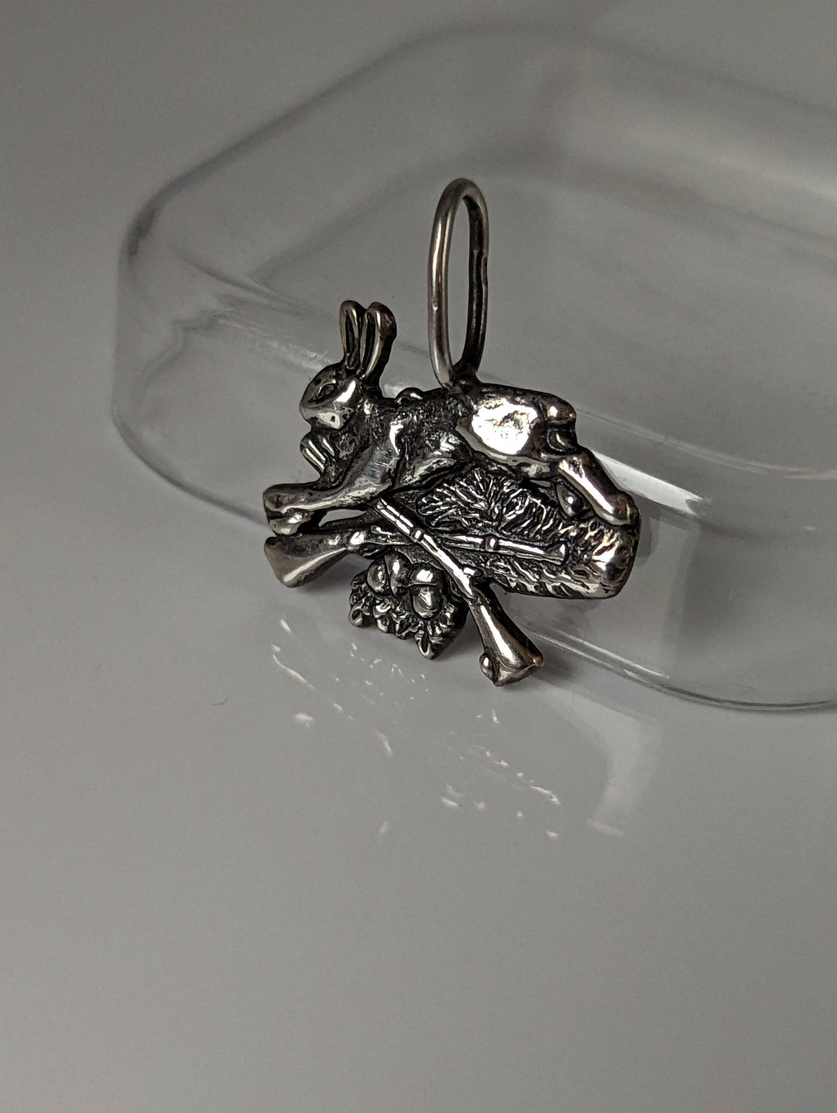 Silver Steed Rabbit Hunting Silver Pendant