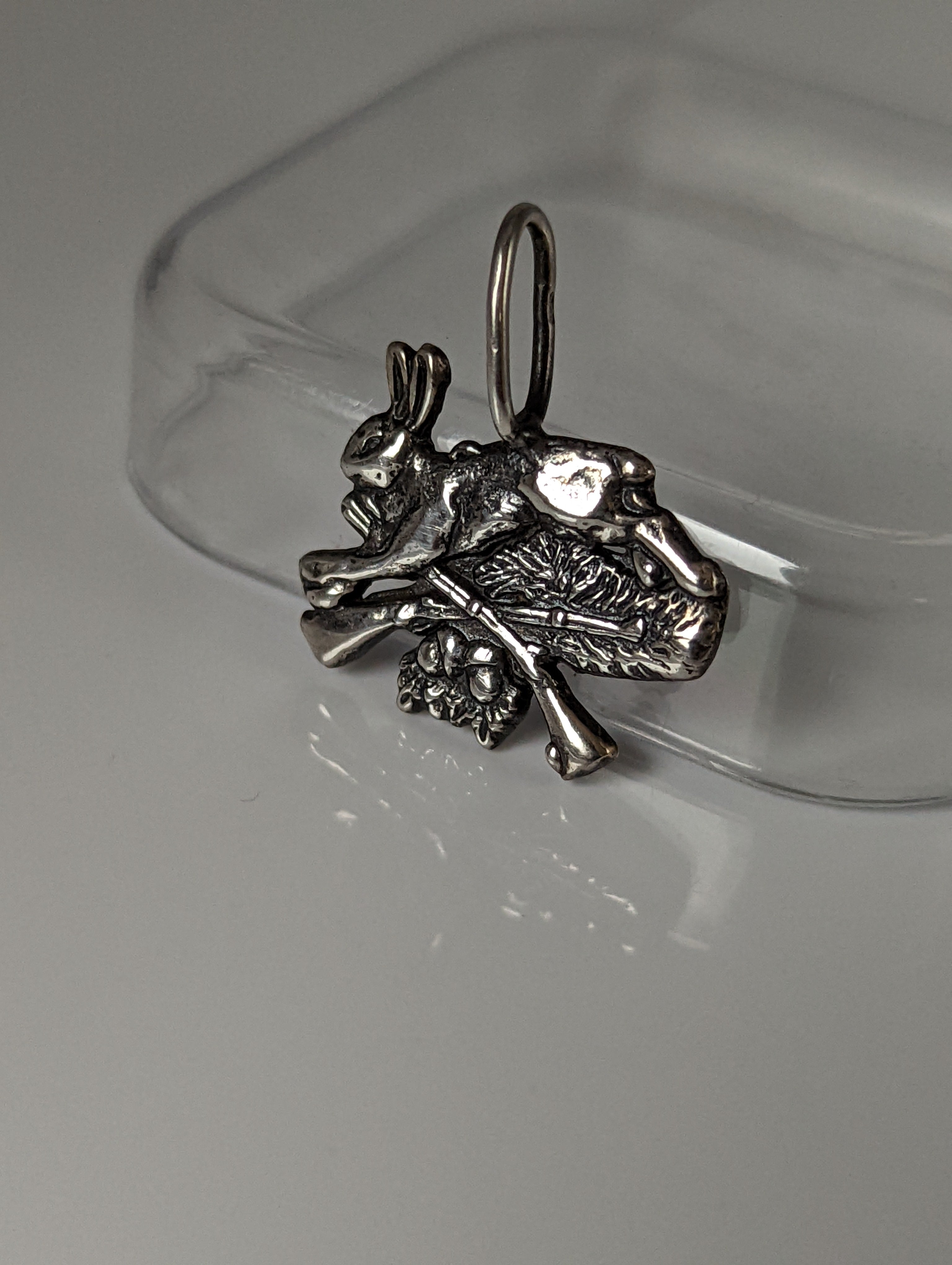 Silver Steed Rabbit Hunting Silver Pendant
