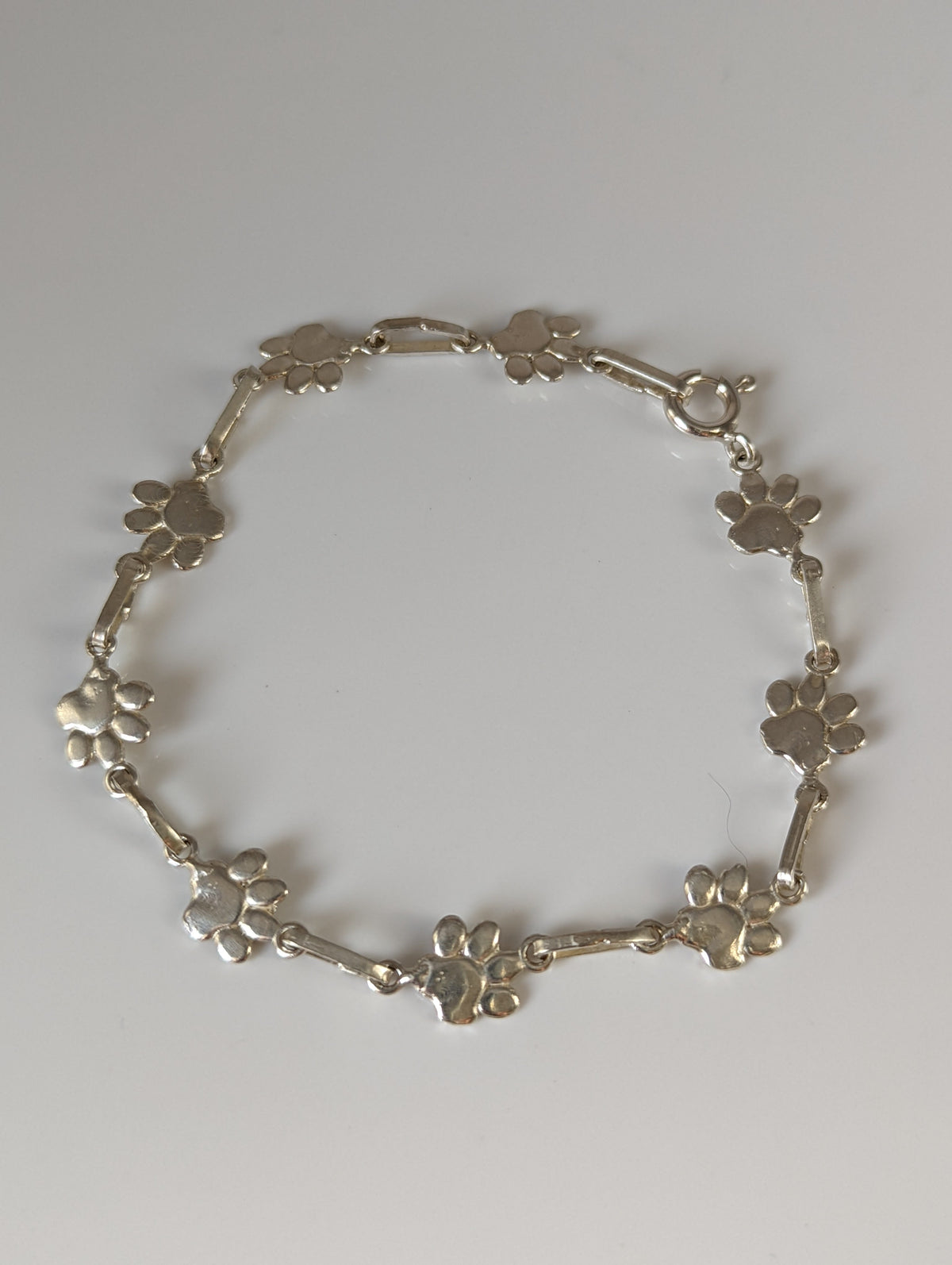 Silver Steed Paw Print Silver Bracelet