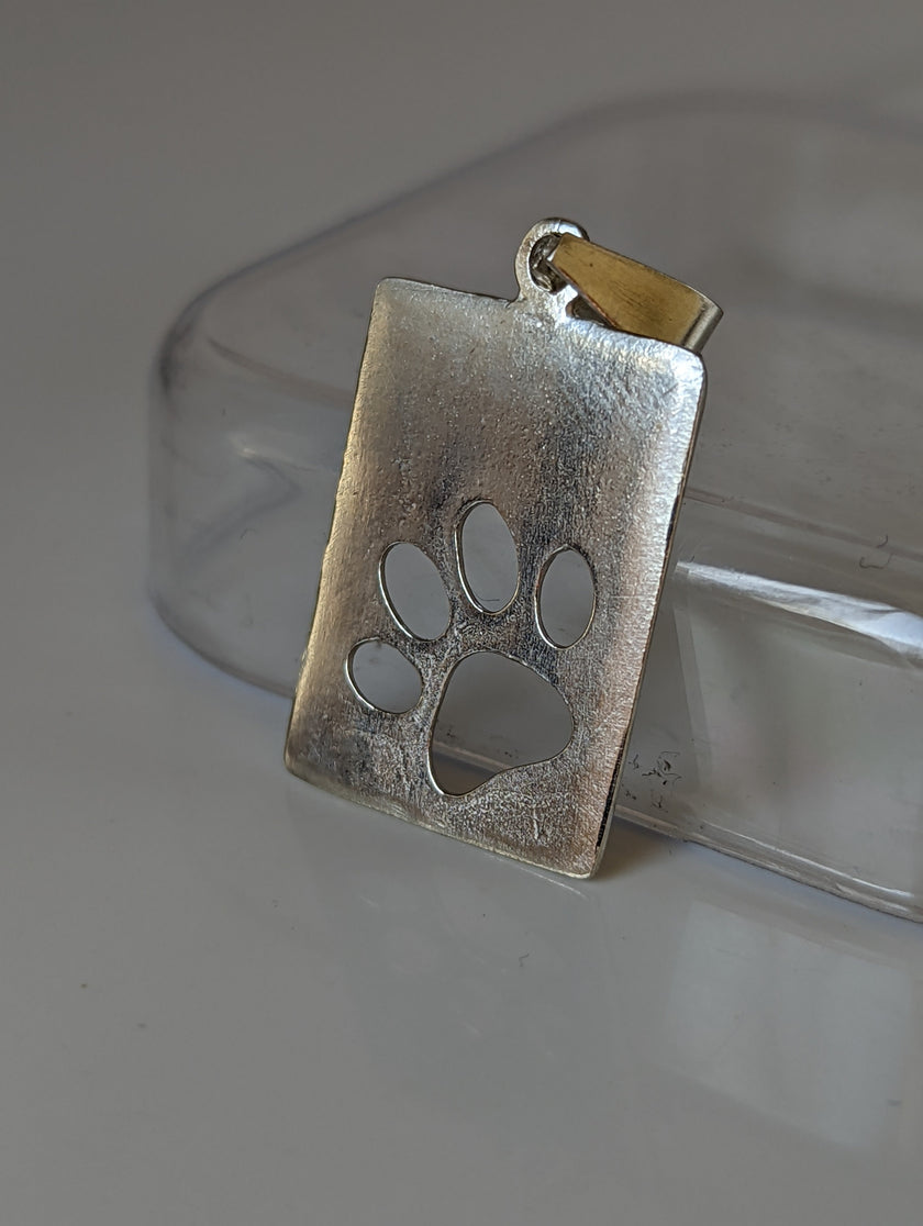 Silver Steed Paw Print Tag Silver Pendant