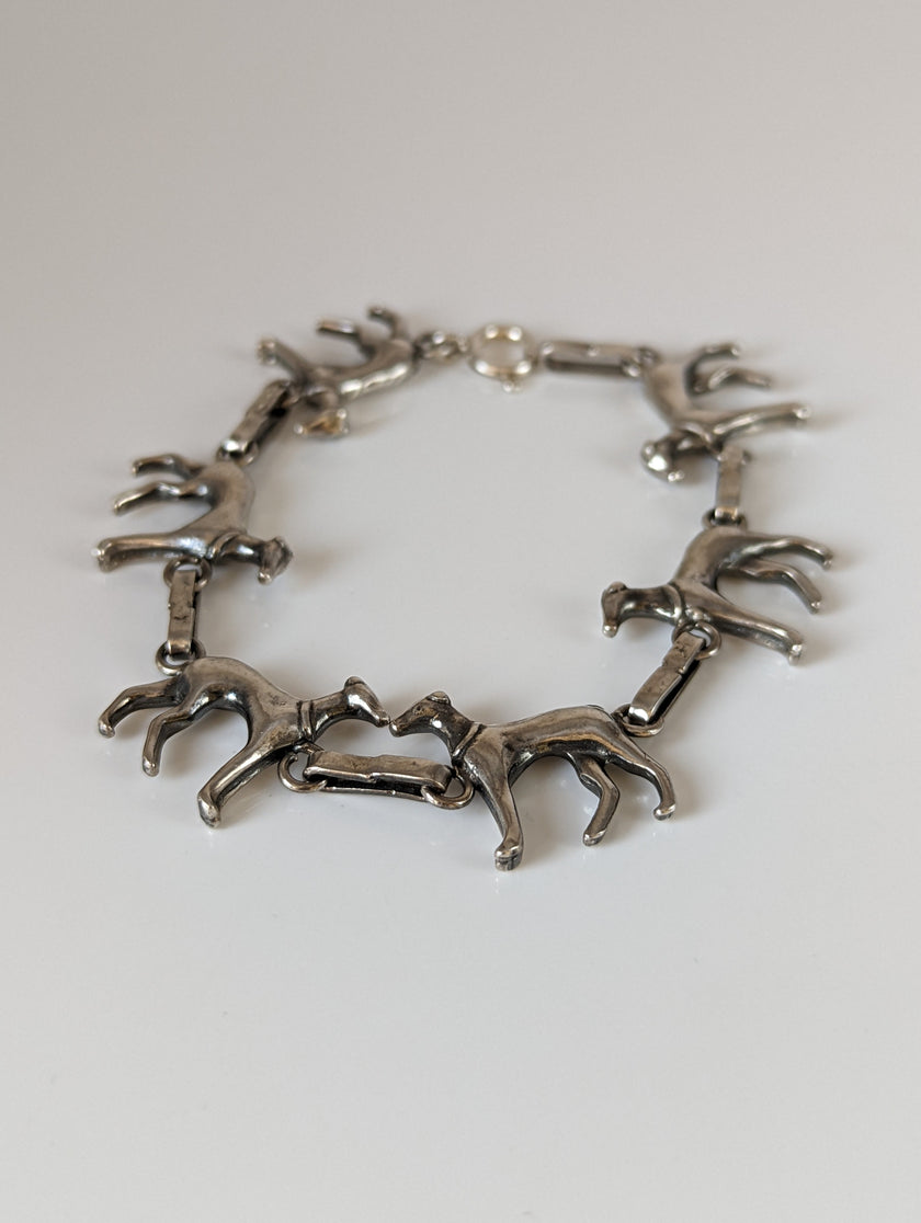 Silver Steed Greyhound Silver Bracelet