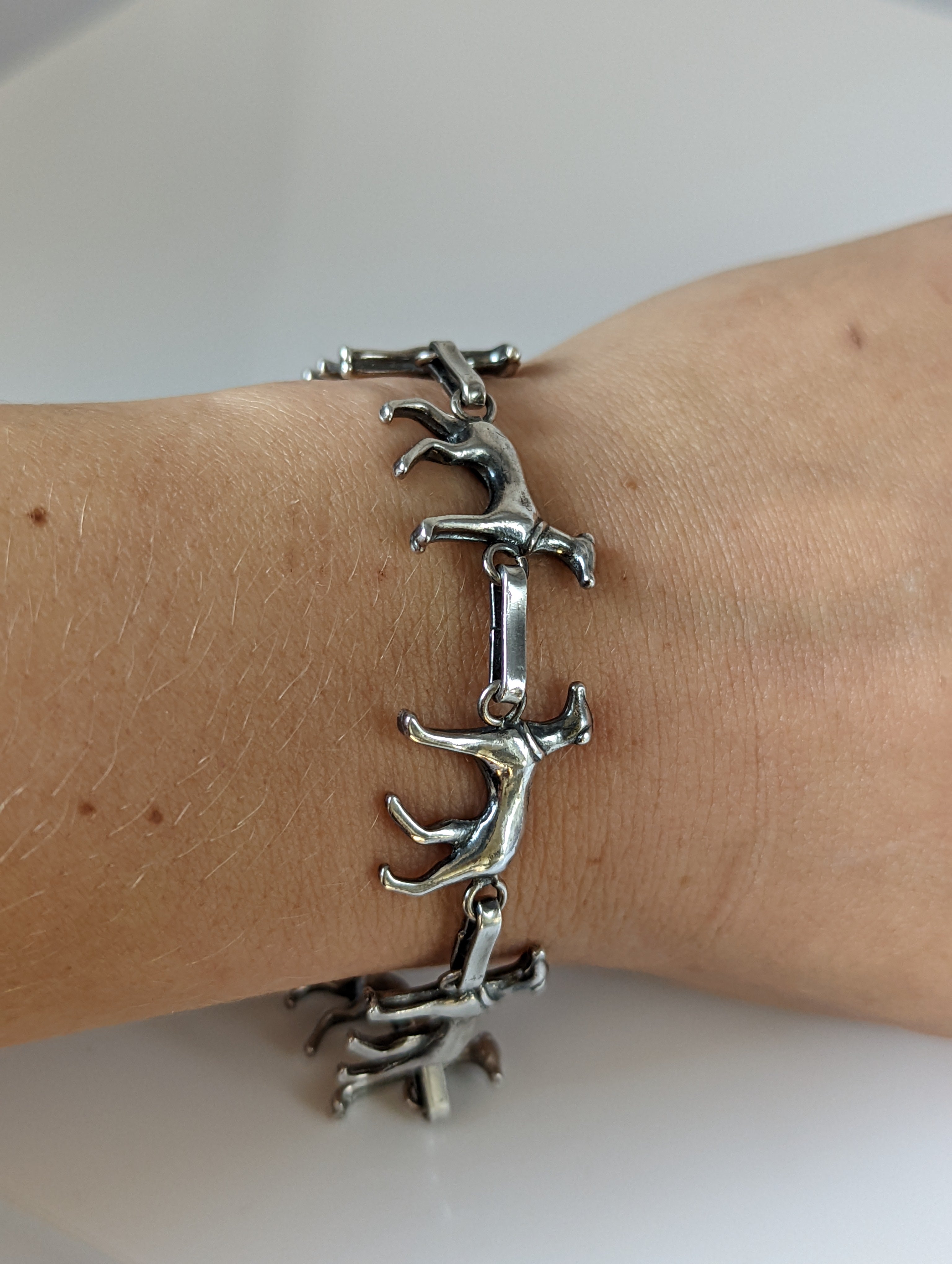 Silver Steed Greyhound Silver Bracelet