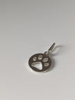 Silver Steed Round Paw Print Tag Silver Pendant