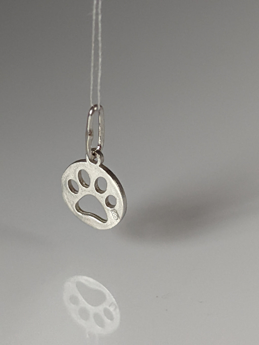Silver Steed Round Paw Print Tag Silver Pendant