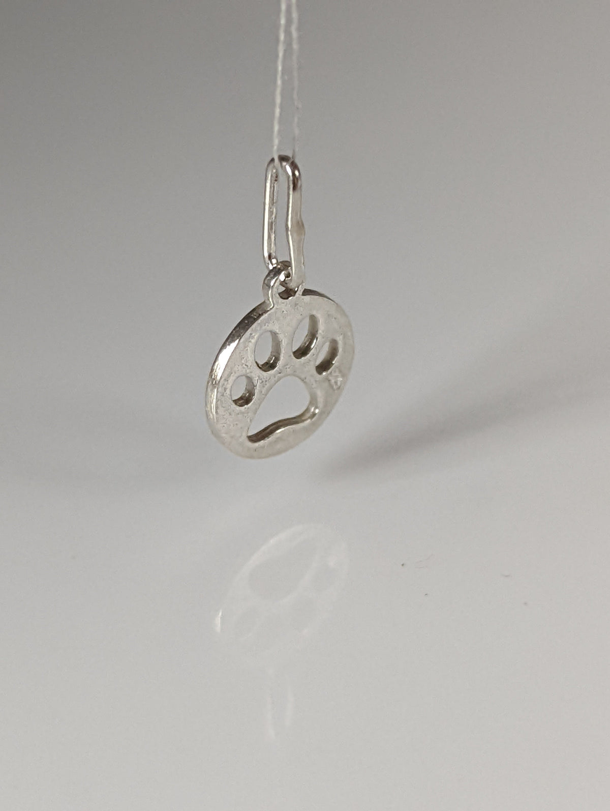 Silver Steed Round Paw Print Tag Silver Pendant