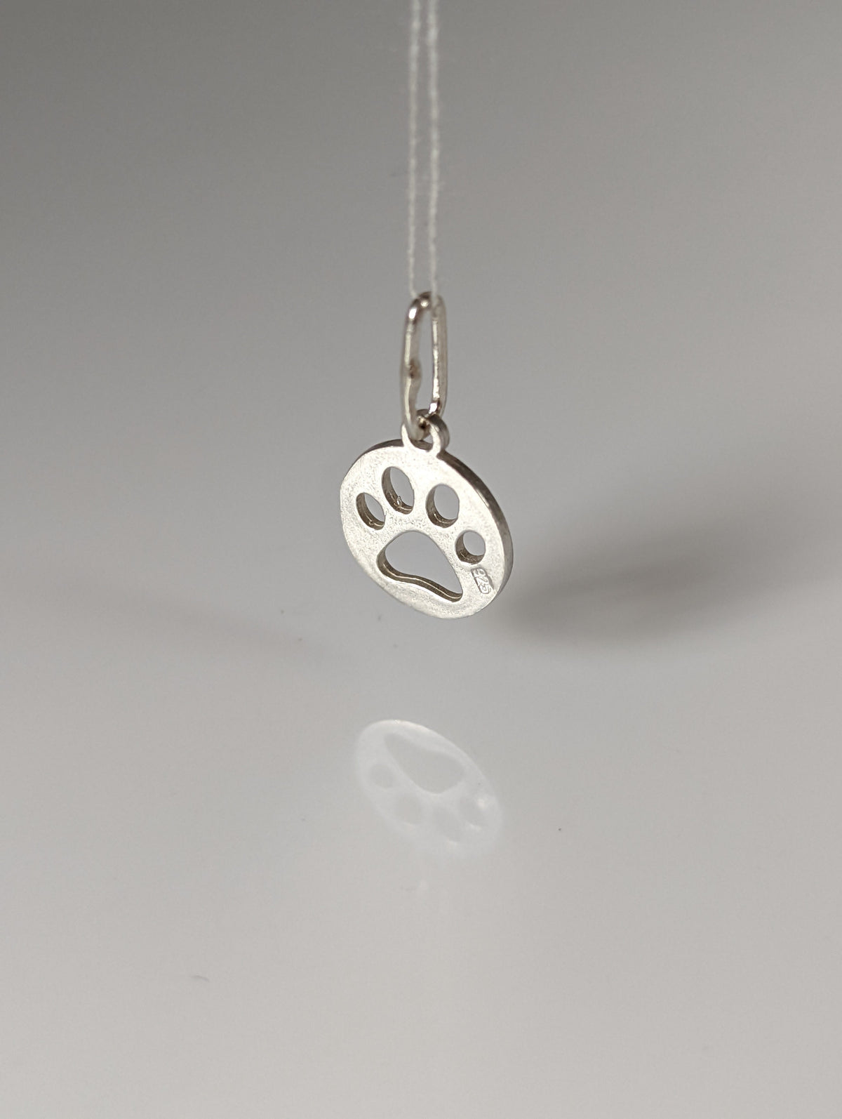 Silver Steed Round Paw Print Tag Silver Pendant