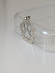 Silver Steed Flat Paw Print Silver Pendant