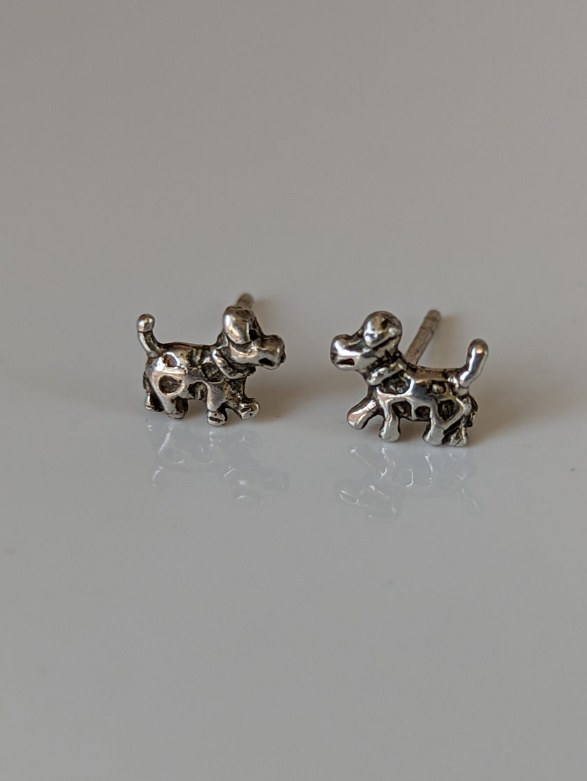Silver Steed Dalmation Silver Stud Earrings