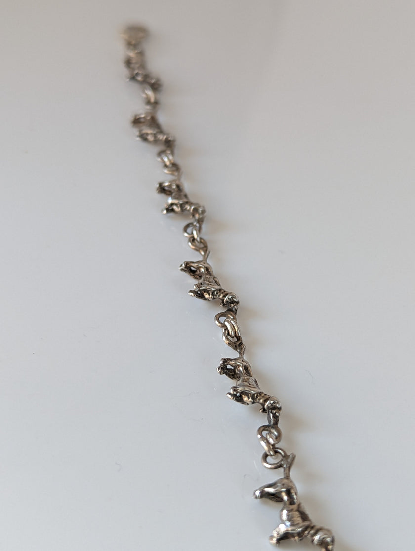 Silver Steed Dachshund Silver Bracelet