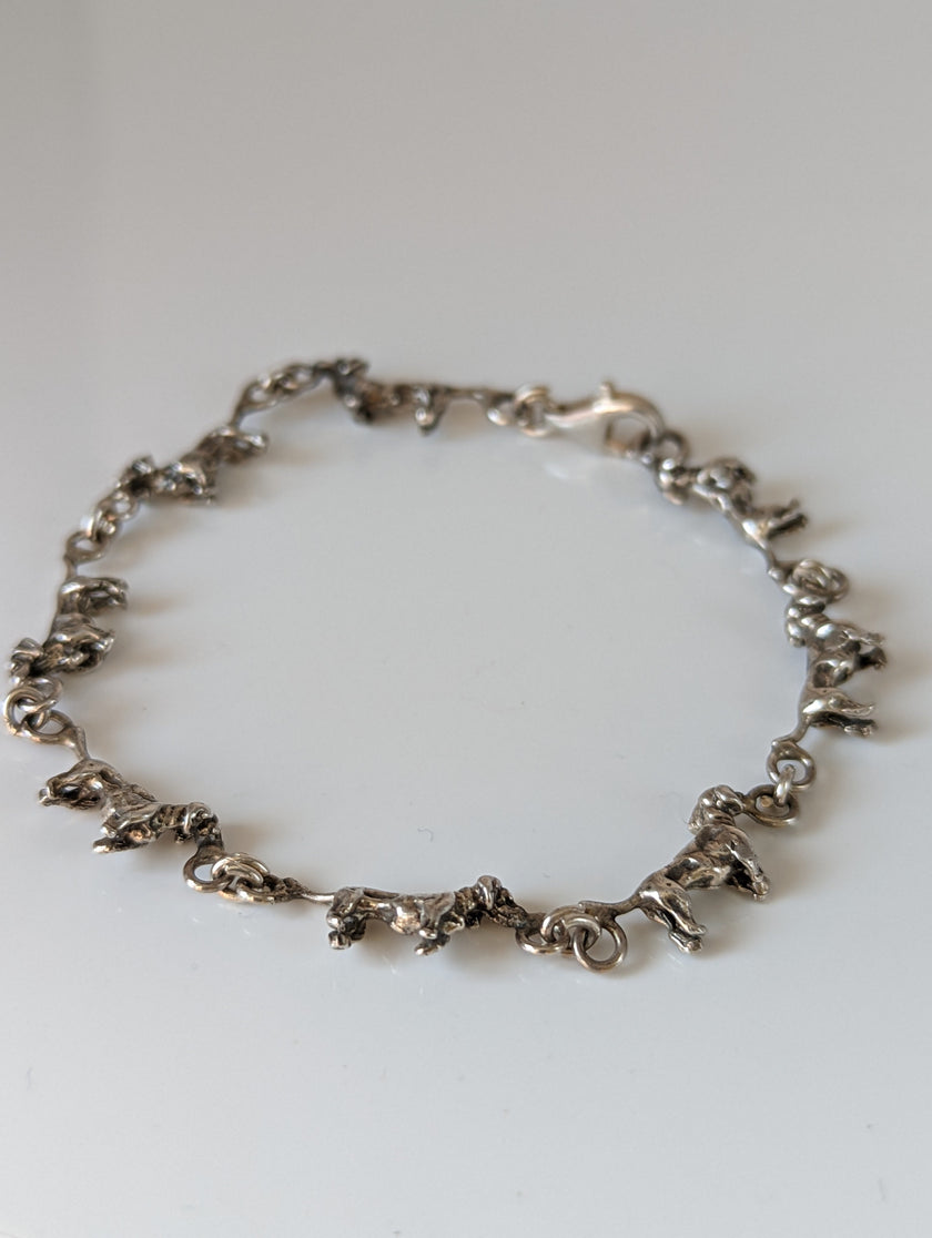 Silver Steed Dachshund Silver Bracelet