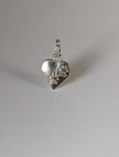 Silver Steed Paw Print on Heart Silver Pendant