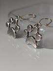 Silver Steed Paw Print Silver Dropped Earrings