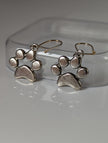 Silver Steed Paw Print Silver Dropped Earrings
