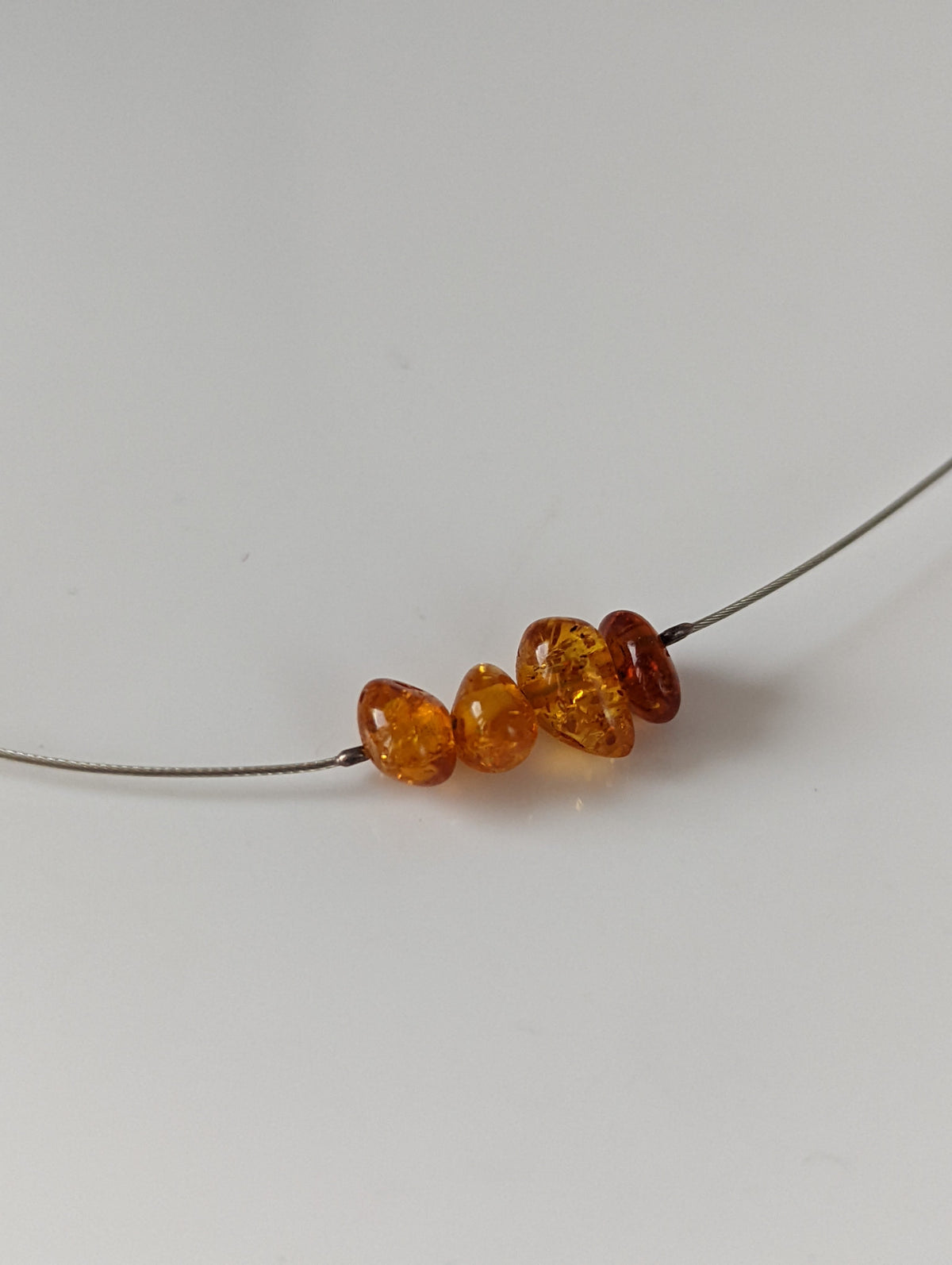 Silver Steed Real Amber Bead Necklace