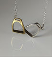 Silver Steed Two Stirrups Necklace