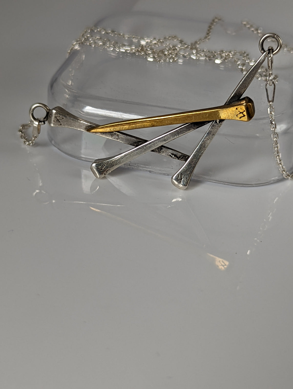 Silver Steed Elegant Hoof Nails Necklace