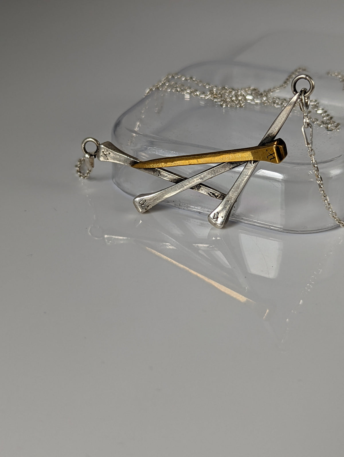 Silver Steed Elegant Hoof Nails Necklace