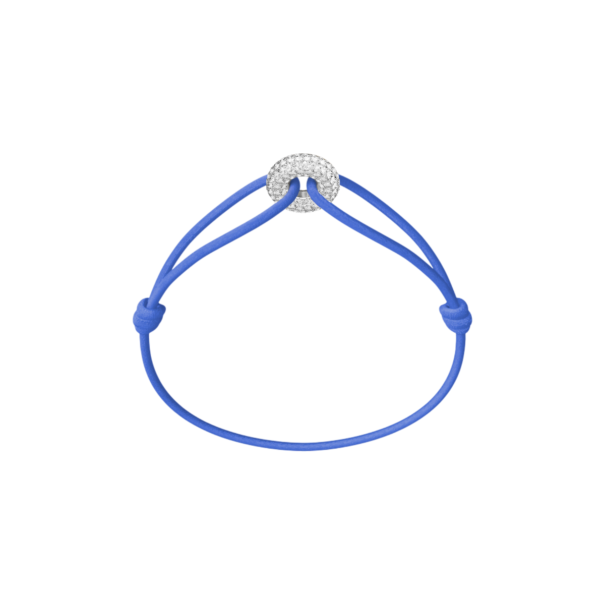 Mini Silver Soho Pavé Cord Bracelet