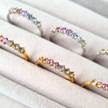 Pastel Rainbow Gemstone Eternity Ring in 18k Gold Vermeil