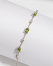Peridot Bracelet and Earrings Set in Sterling Silver