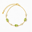 Pulsera de peridoto en vermeil de oro de 18k