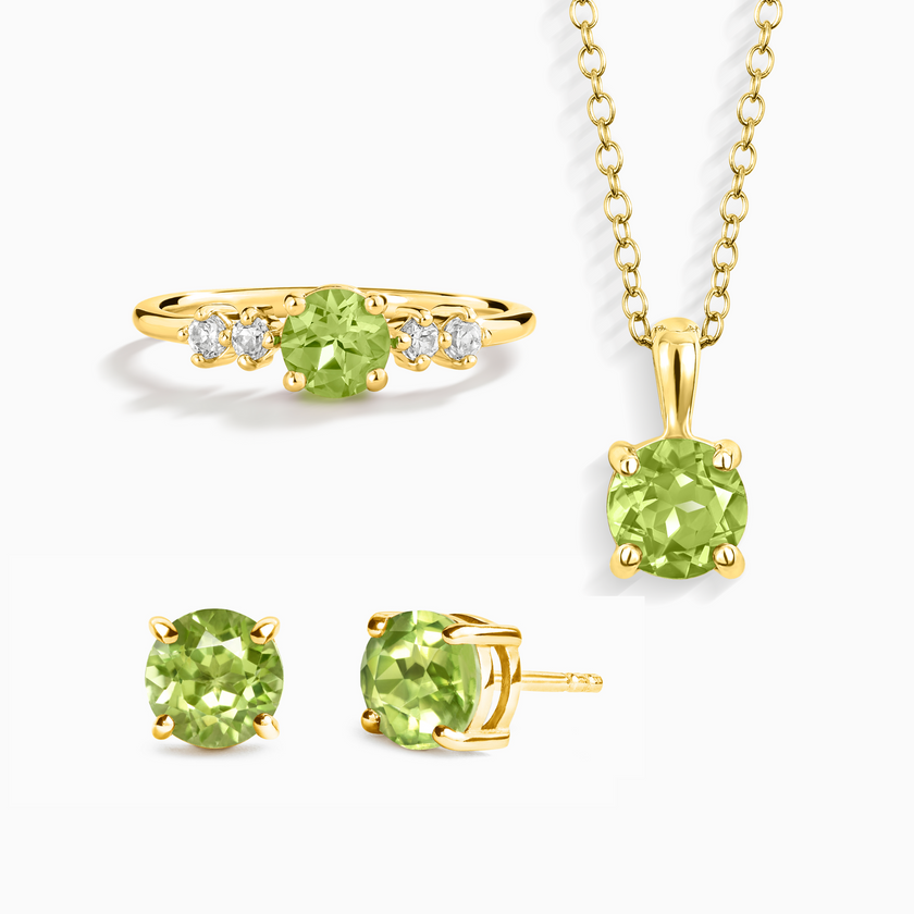Peridot Everyday Jewellery Gift Set in 18k Gold Vermeil