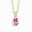 Pink Sapphire Pendant Necklace in 18k Gold Vermeil