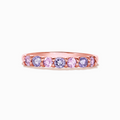 Roze Saffier & Roze Amethist Half-Eeuwigheidsring in 18K Roségoud Vermeil