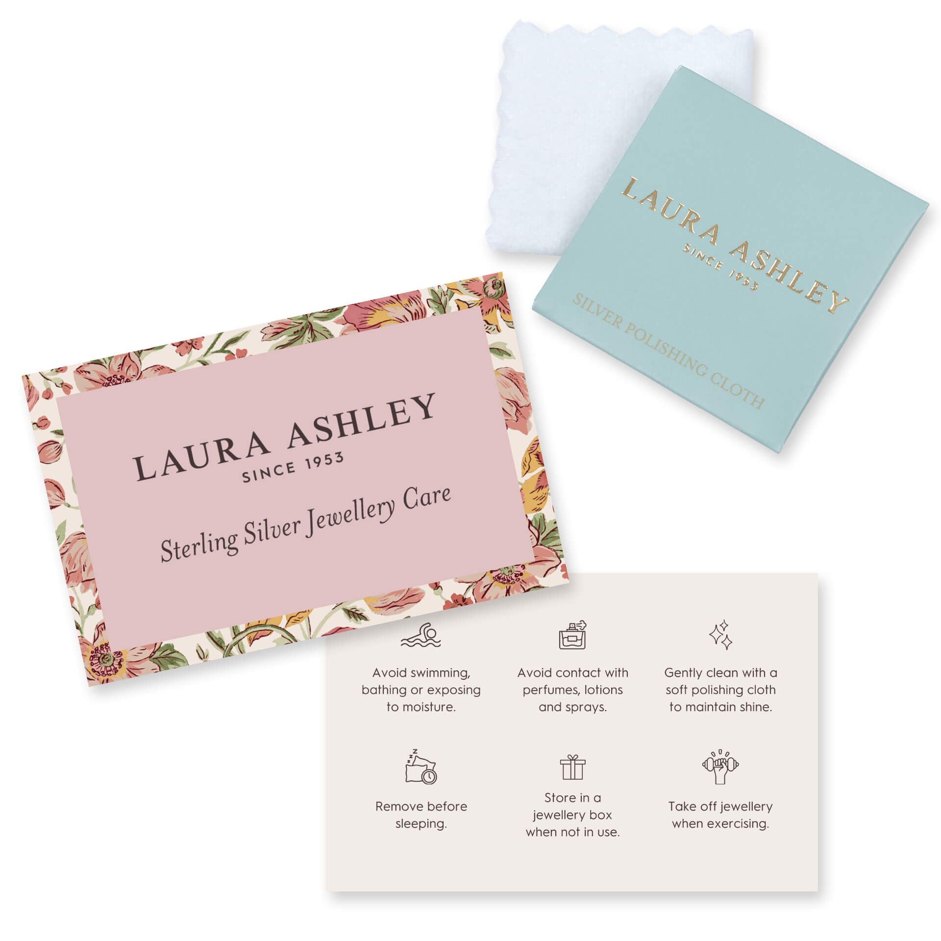 Laura Ashley Silver Hartley Check Mabe Pearl Stacking Rings