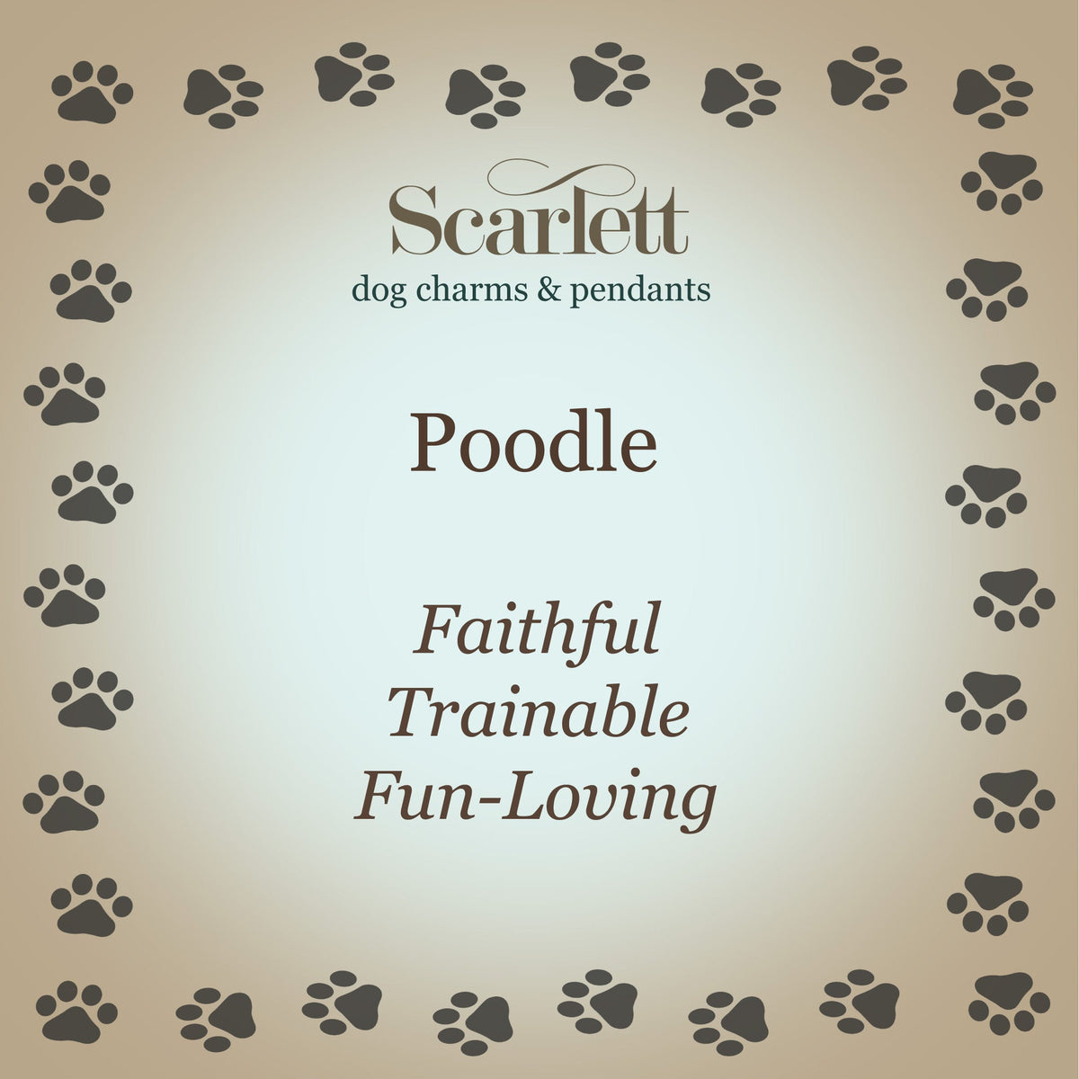 Poodle Personalised Silver Dog Tag Necklace
