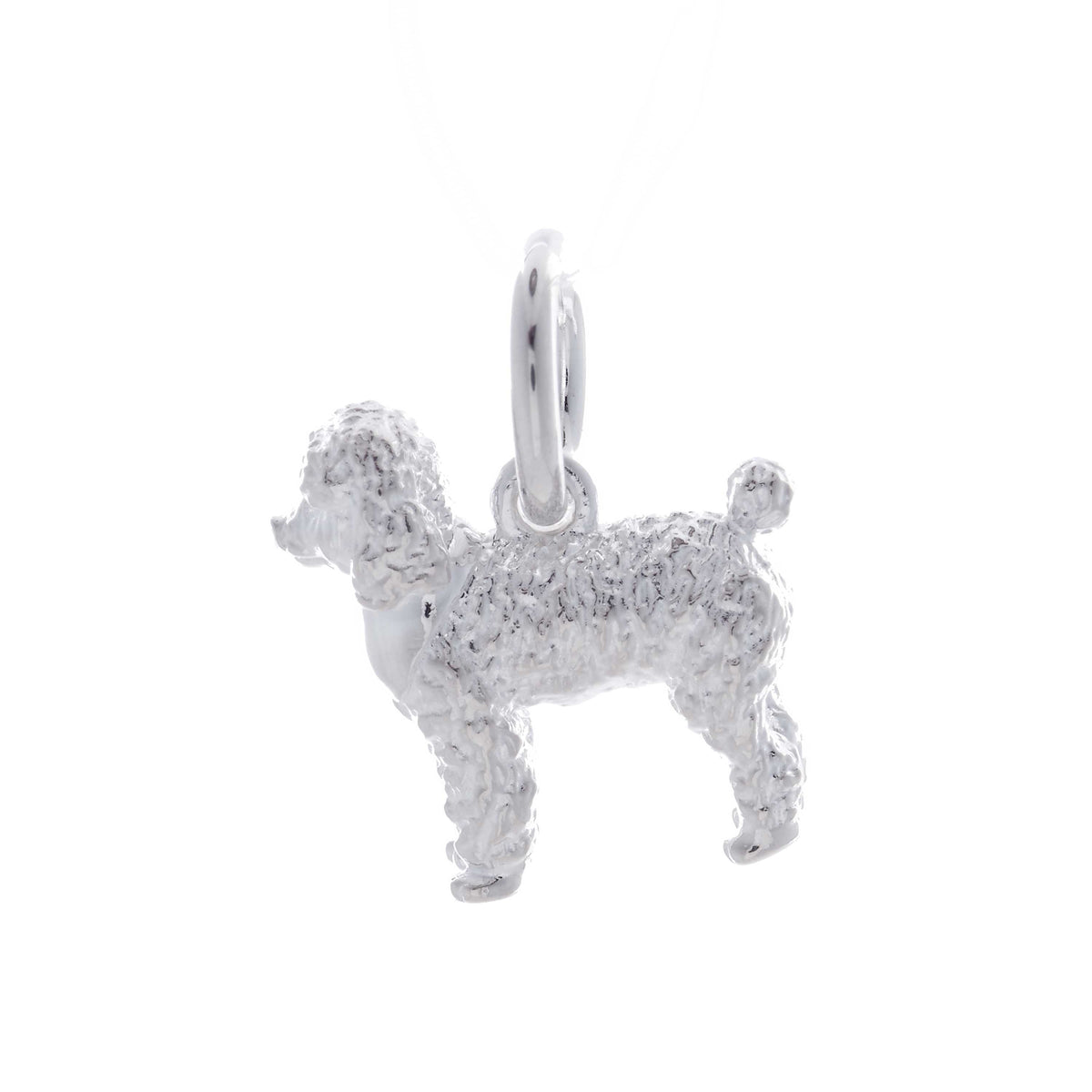 Poodle Personalised Silver Dog Tag Necklace