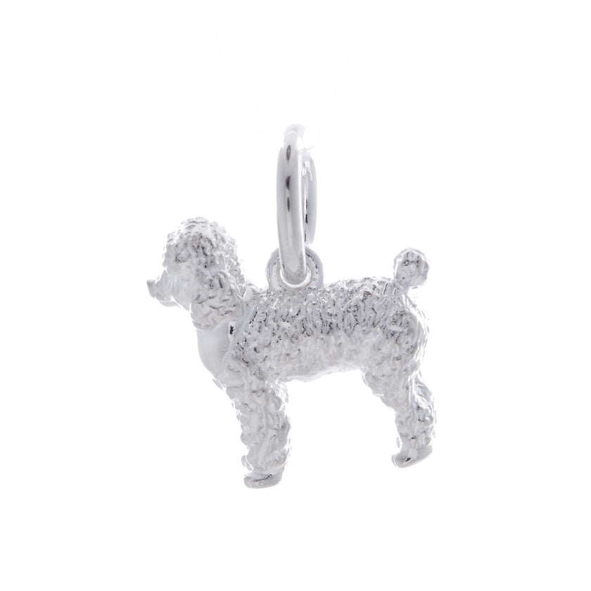 Poodle Personalised Silver Dog Tag Necklace