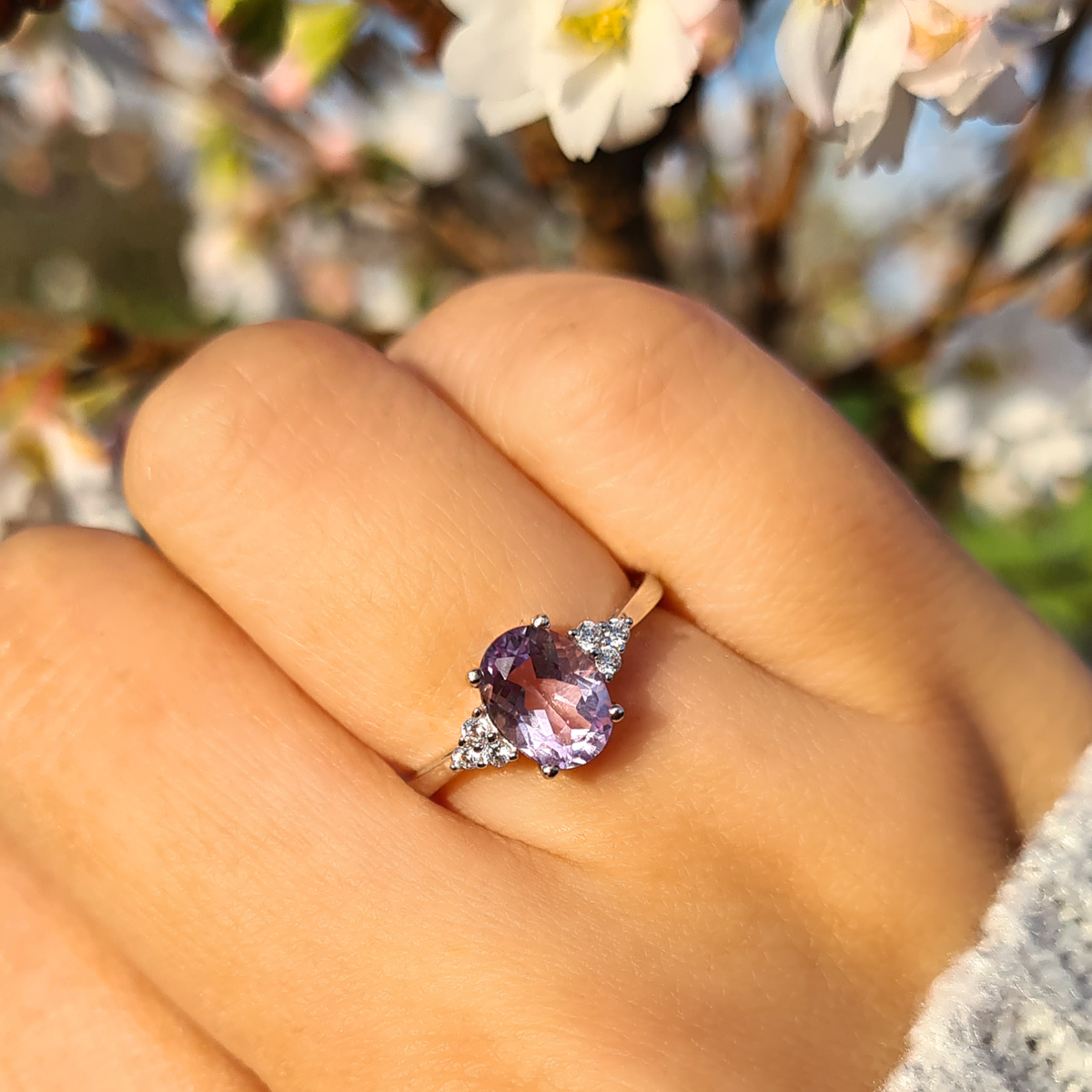 Lavendel Amethist Ring in Sterling Zilver