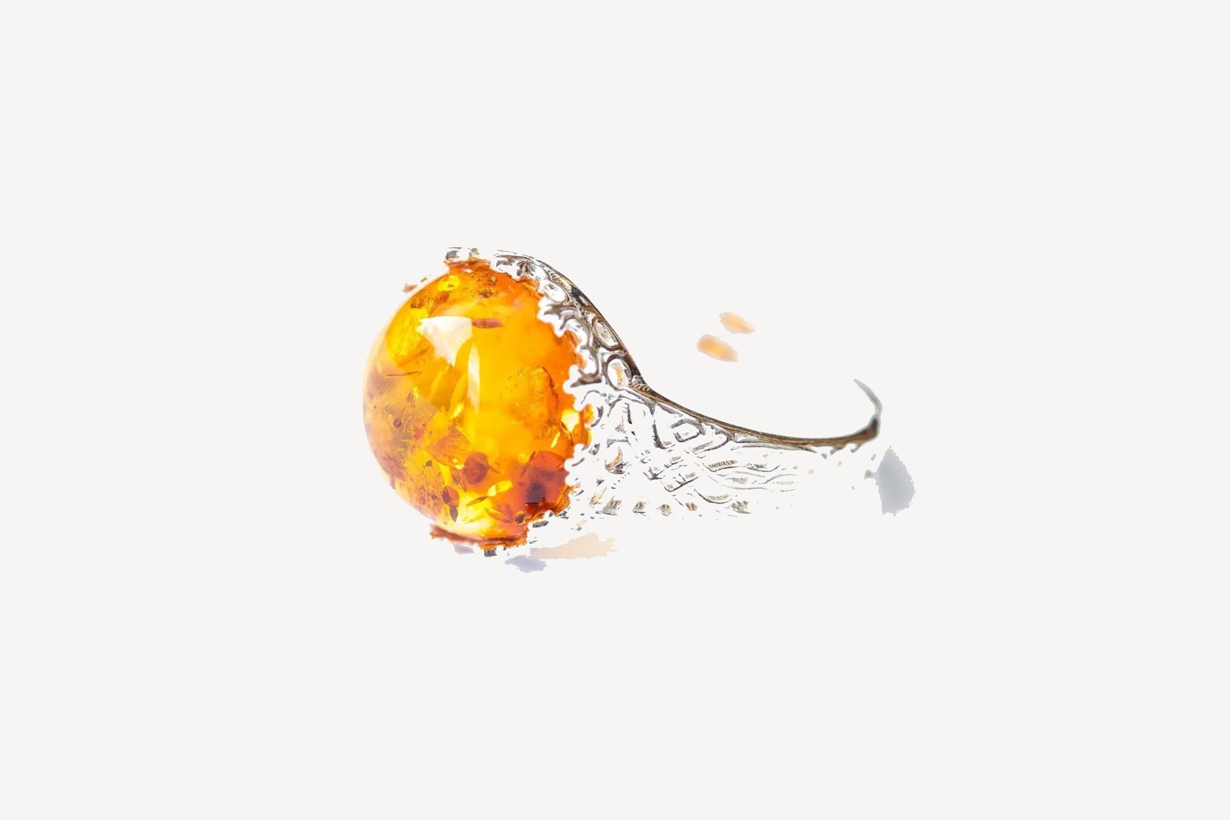 Princess Crown Amber Ring