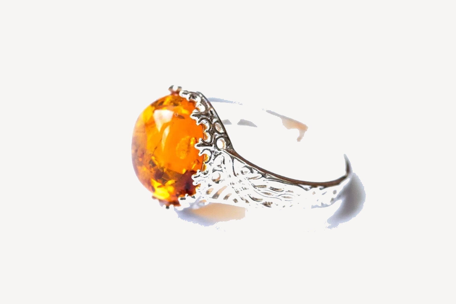 Princess Crown Amber Ring