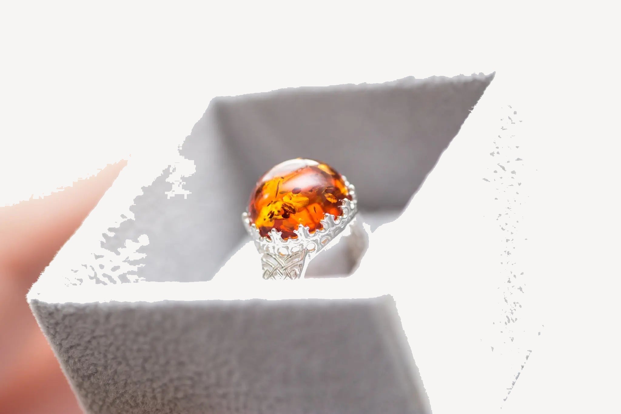 Princess Crown Amber Ring