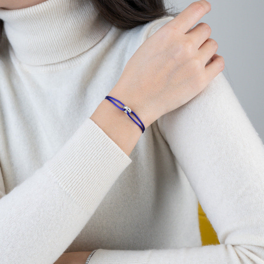 Mini Silver Soho Diamond Cord Bracelet