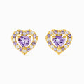 Purple Heart Lavendel Amethist Oorknopjes in 18k Goud Vermeil
