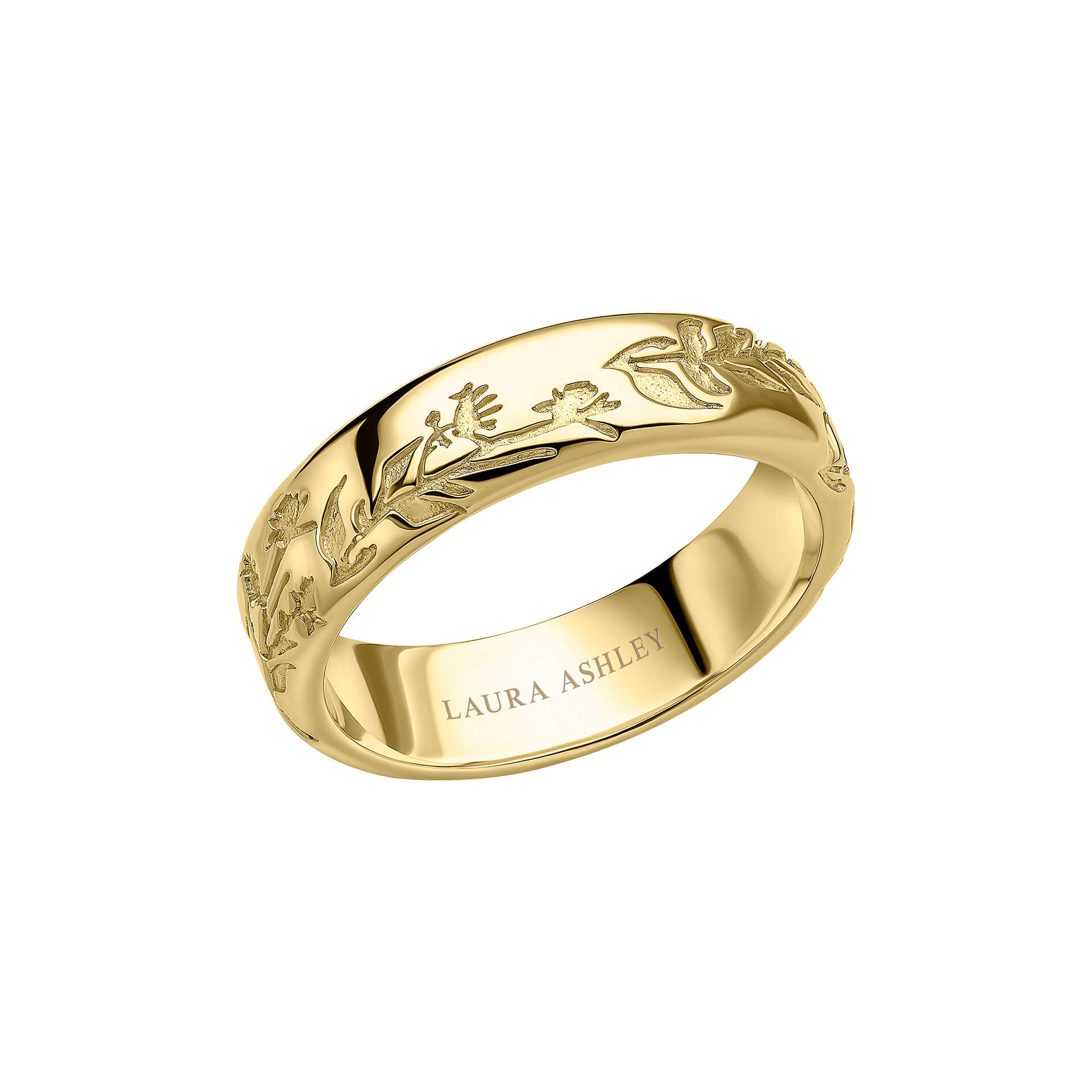 Laura Ashley Silver Farlington Flowers Band Ring
